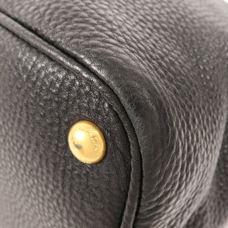 PRADA 牛皮皮革Tote Bag金扣手挽袋-10