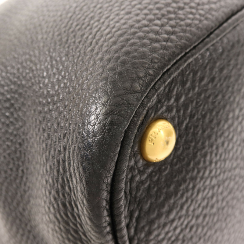 PRADA 牛皮皮革Tote Bag金扣手挽袋-11