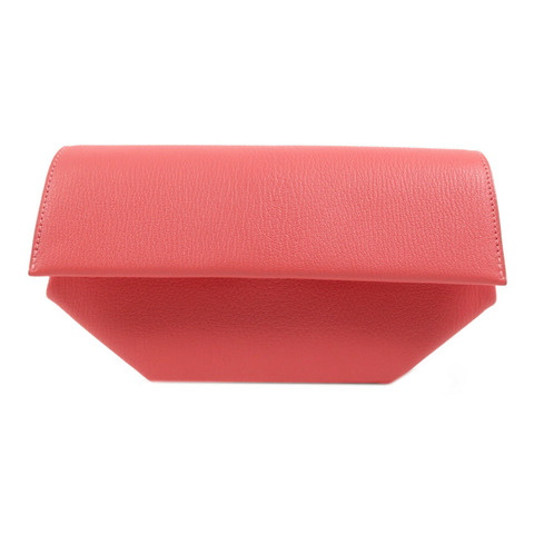 HERMES Chevre皮革Opli Clutch銀扣手拿包