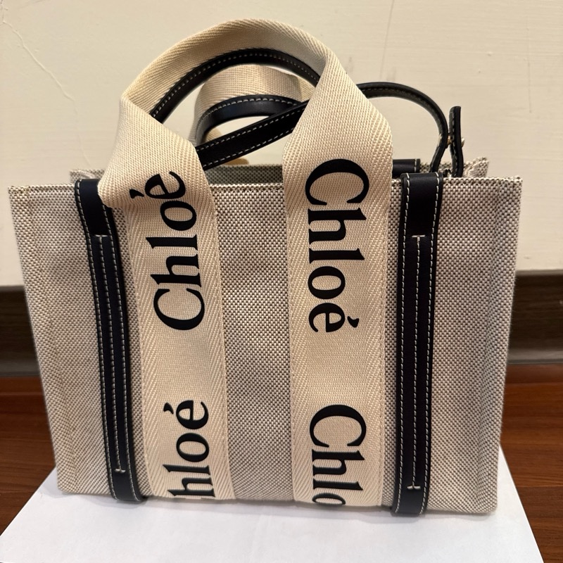 Chloe 藍色 woody 小號 附可拆肩帶 可斜背 附防塵袋 附內膽包-0