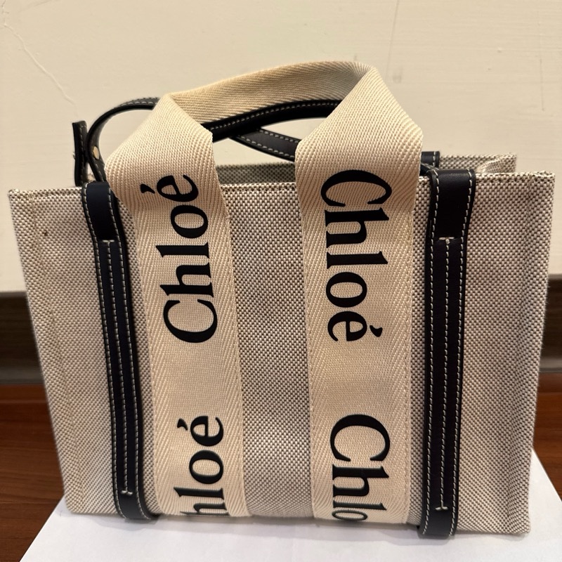 Chloe 藍色 woody 小號 附可拆肩帶 可斜背 附防塵袋 附內膽包-2