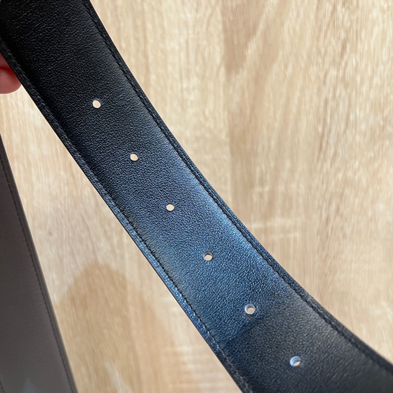 Hermes 錫器灰Togo皮黑色Box皮雙面用皮帶H077971-6