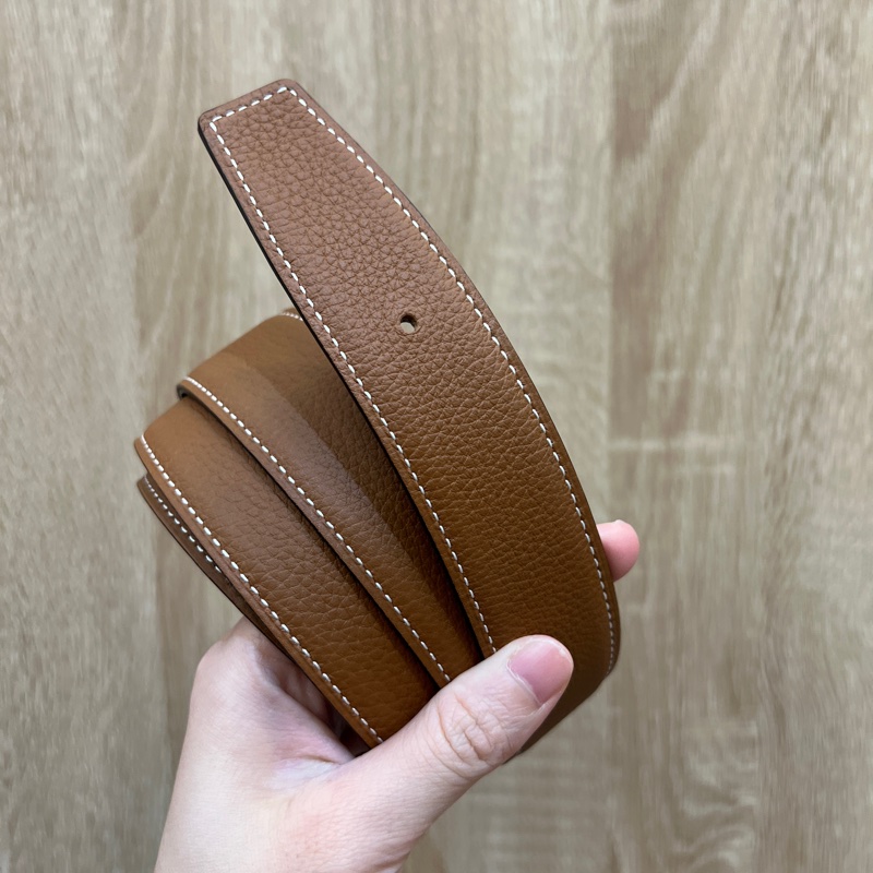 Hermes 金棕Togo皮黑Box皮雙面用皮帶H073967-0