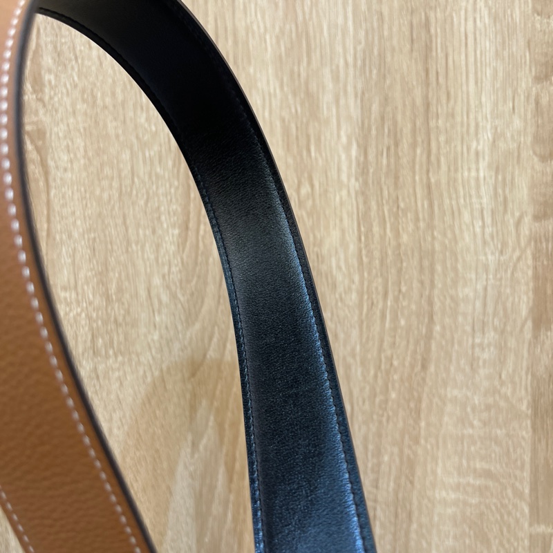 Hermes 金棕Togo皮黑Box皮雙面用皮帶H073967-5