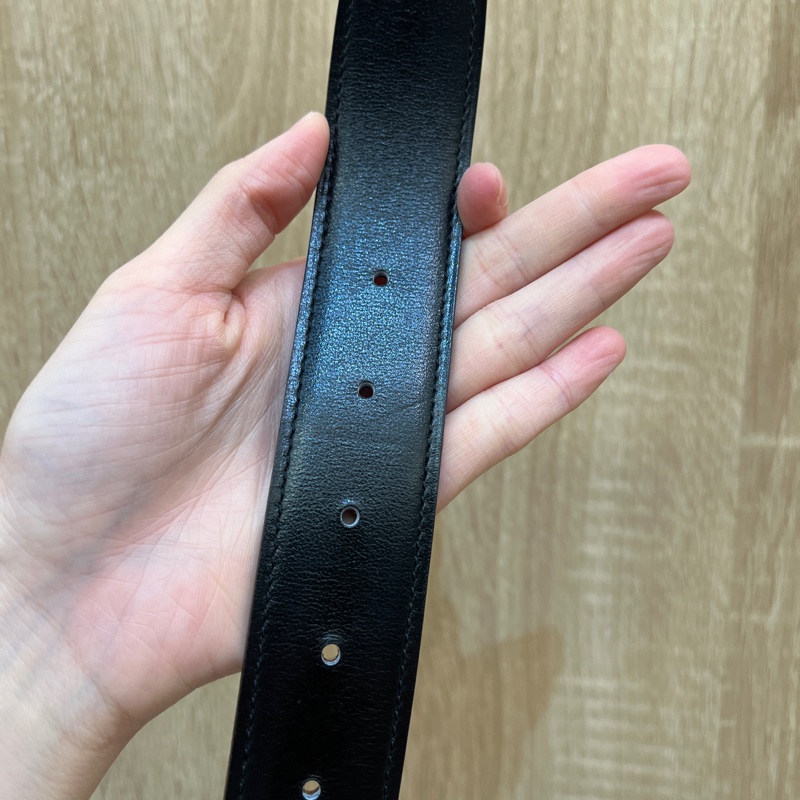 Hermes 金棕Togo皮黑Box皮雙面用皮帶H073967-7