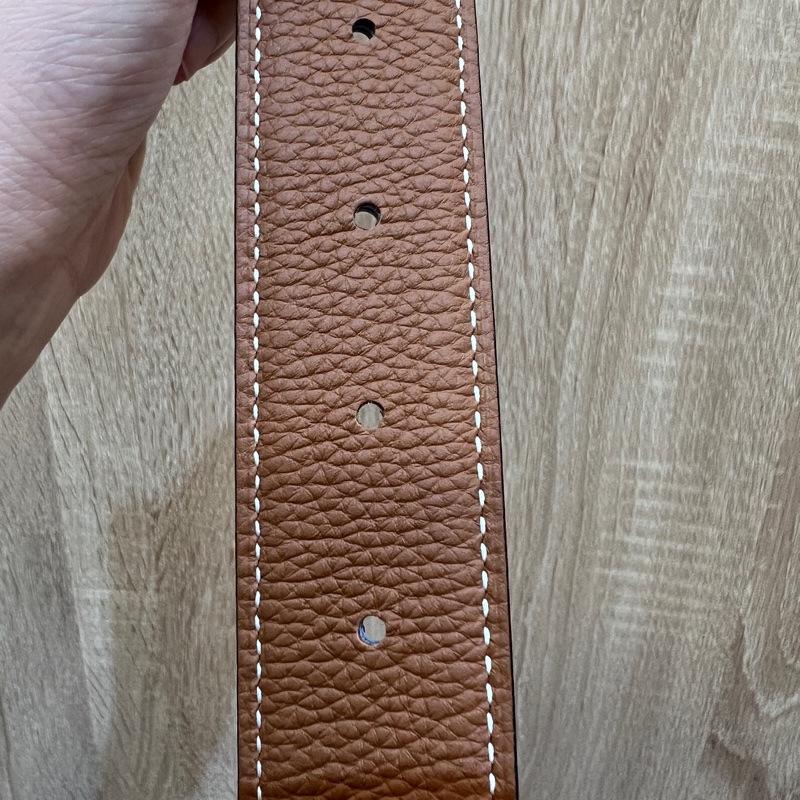 Hermes 金棕Togo皮黑Box皮雙面用皮帶H073967-10