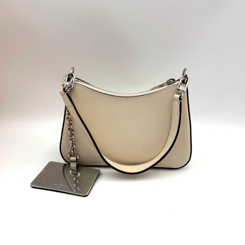 LOUIS VUITTON Marellini系列 可拆卸可調節肩帶 Epi粒面牛皮革 腋下包/單肩/斜揹/手提女款 白色-2