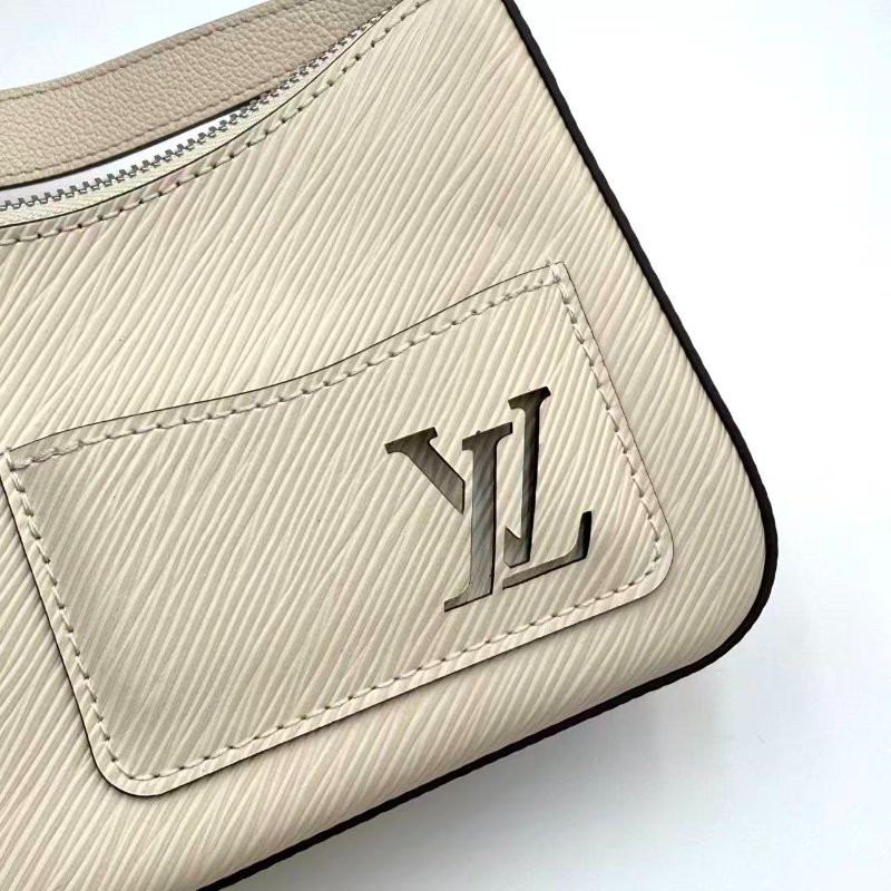 LOUIS VUITTON Marellini系列 可拆卸可調節肩帶 Epi粒面牛皮革 腋下包/單肩/斜揹/手提女款 白色-4