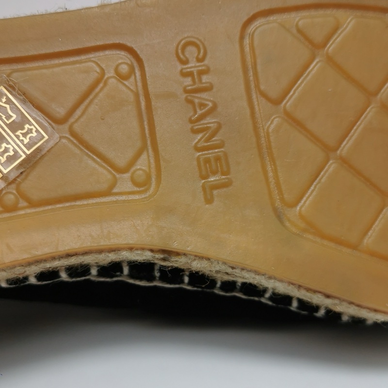 全新Chanel 翻毛皮珍珠雙C Logo漁夫鞋37碼-7