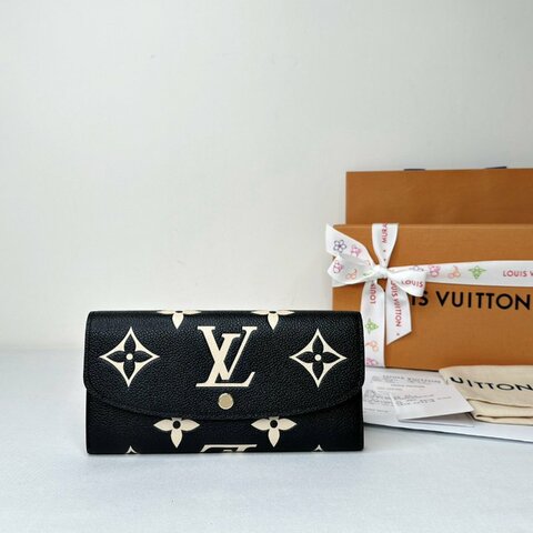 LV 全新Emilie雙色長夾