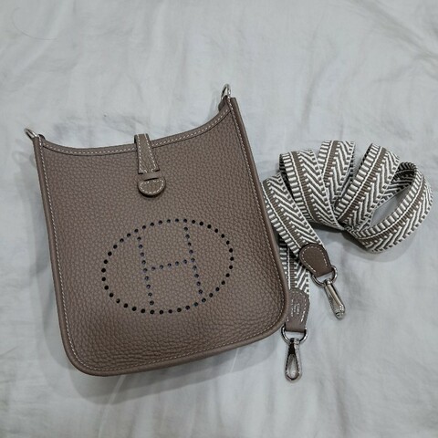 Hermès Mini Evelyn 大象灰 ／ 銀