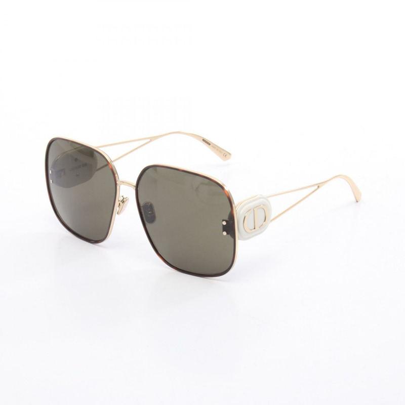Dior Boby S1U 太陽眼鏡 BOBYS1UWRB5C0 鍍金/塑膠 金色 白色 棕色 二手 女士-1