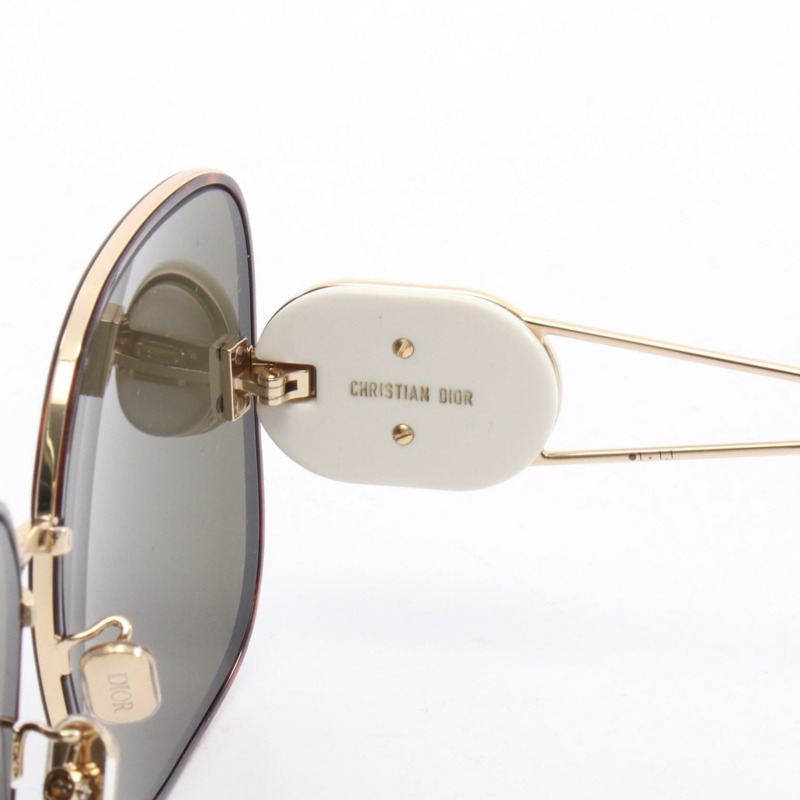 Dior Boby S1U 太陽眼鏡 BOBYS1UWRB5C0 鍍金/塑膠 金色 白色 棕色 二手 女士-3