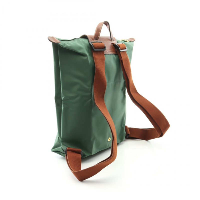 Longchamp Le Pliage Original M Rucksack 背包 10284089P95 帆布皮革綠棕色全新女款-1