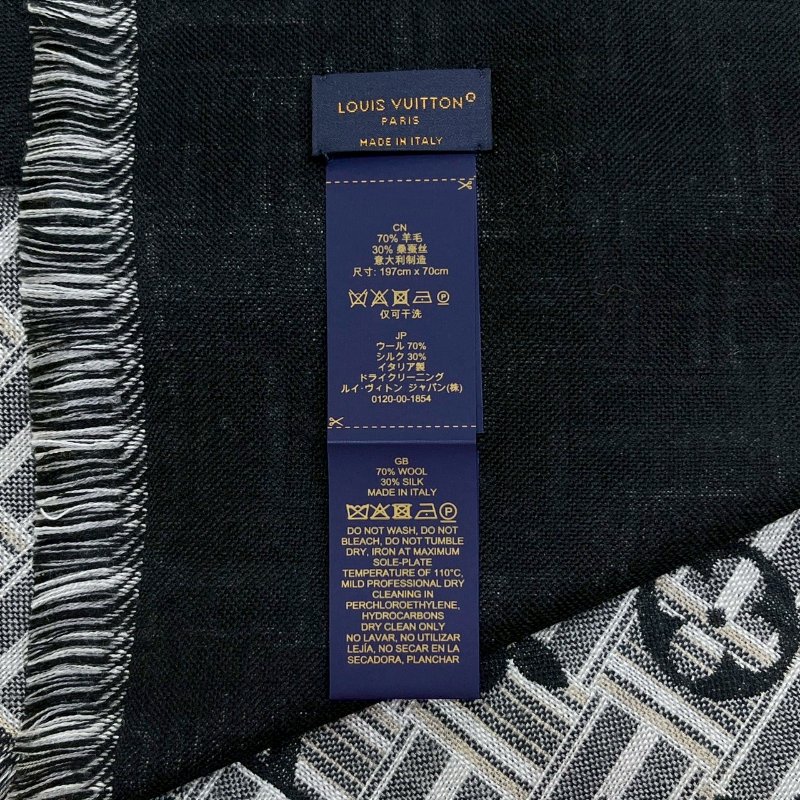 LV 全新Monogram羊毛絲質圍巾-4