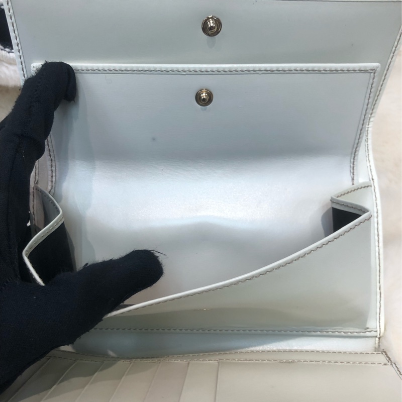 Gucci 老花白邊長銀包 O430-5