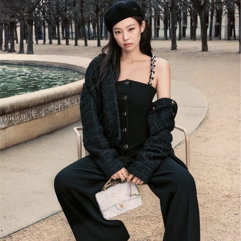 Chanel 香奈兒25B 亮片金扣白色後背包