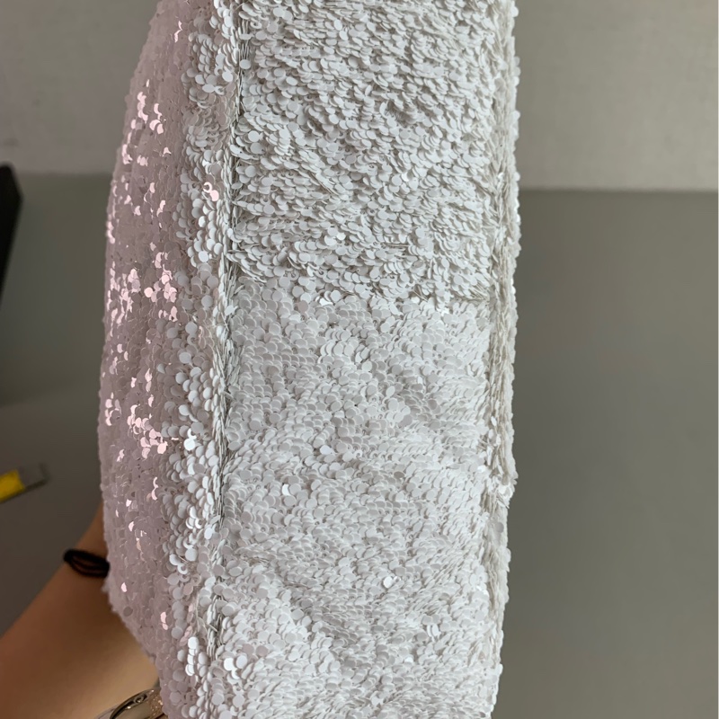 Chanel 香奈兒25B 亮片金扣白色後背包-9