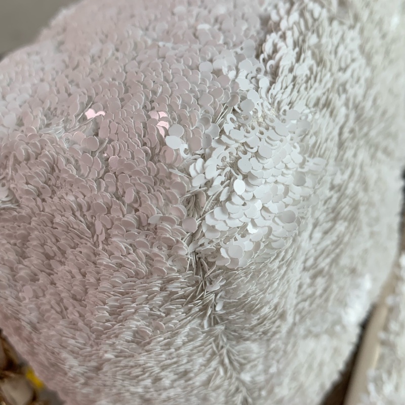 Chanel 香奈兒25B 亮片金扣白色後背包-12
