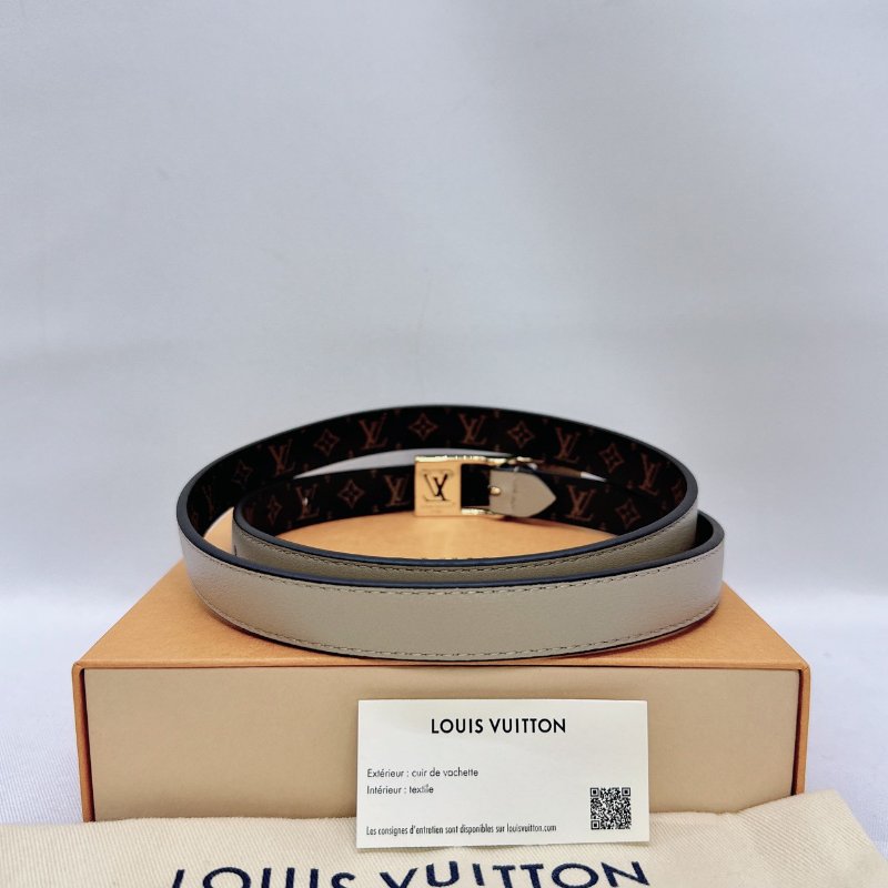 LV Duo皮革拼老花雙面腰帶-1