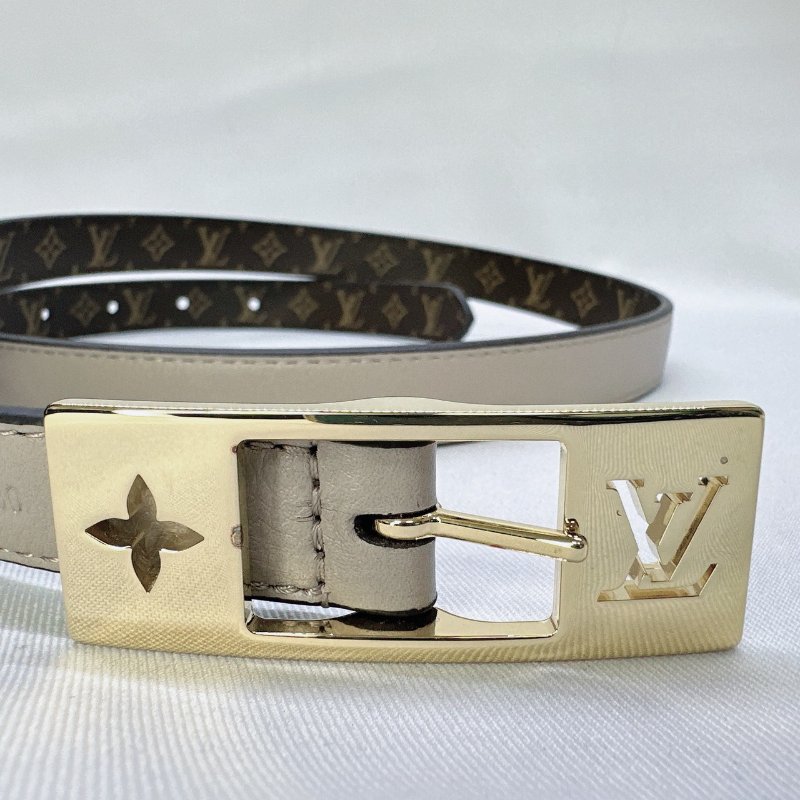 LV Duo皮革拼老花雙面腰帶-5