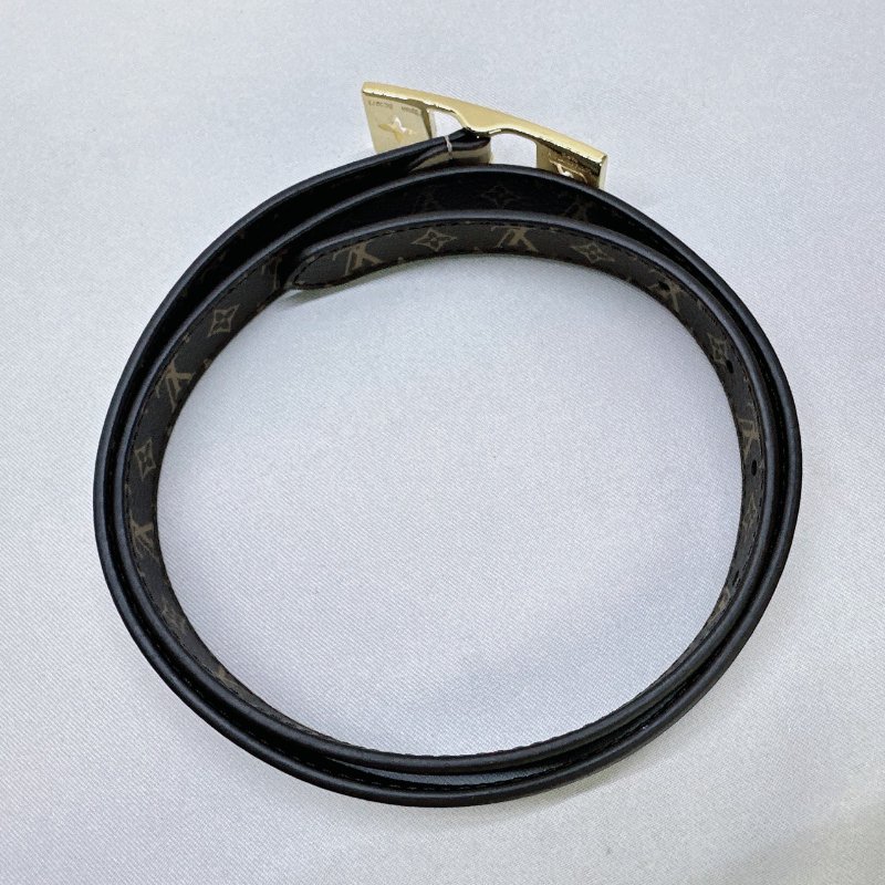 LV Duo皮革拼老花雙面腰帶-9