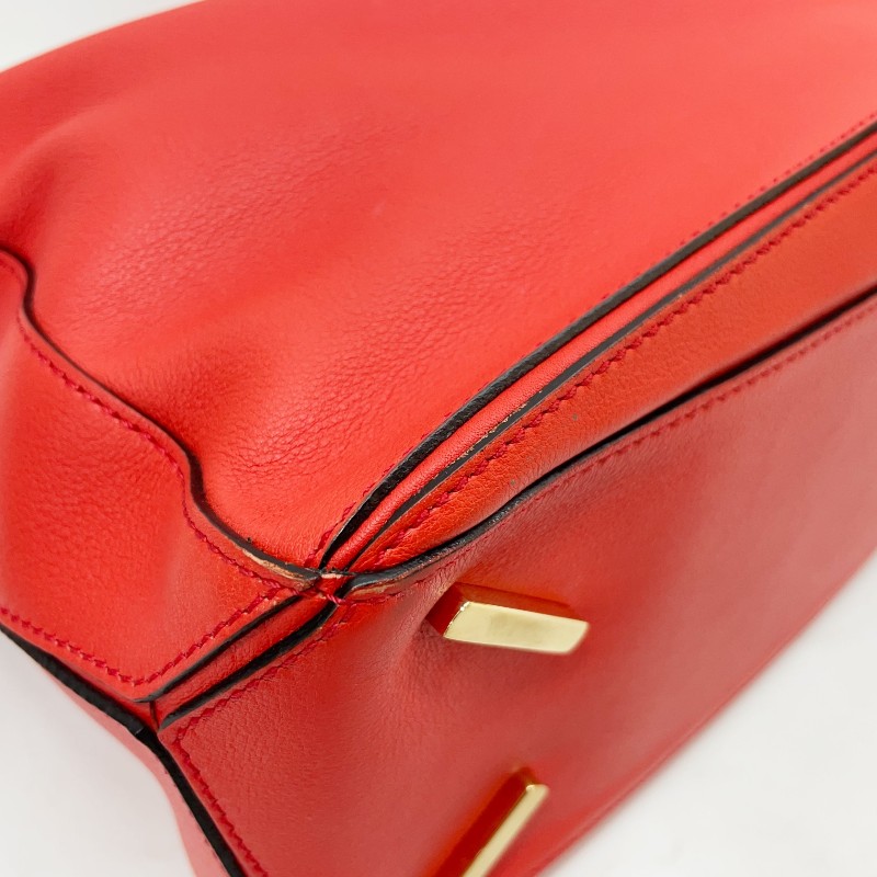 Loewe 紅色牛皮拉鍊puzzle手提側背包-15