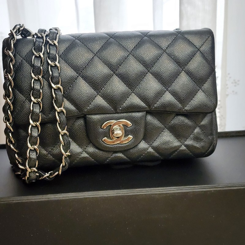 黑色香奈兒CHanel CF20. 荔枝牛皮. 25開,無髒污破損-0