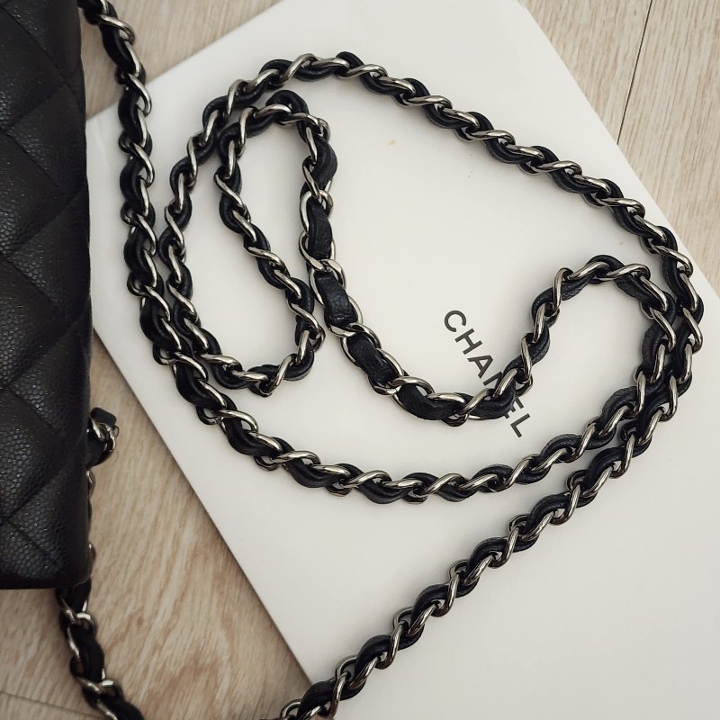 黑色香奈兒CHanel CF20. 荔枝牛皮. 25開,無髒污破損-20