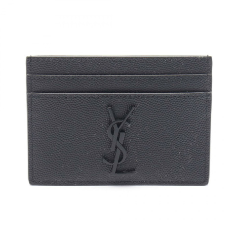 SAINT LAURENT PARIS Cassandra 卡片夾 485631BTY0U1000 皮革 黑色 二手 男式