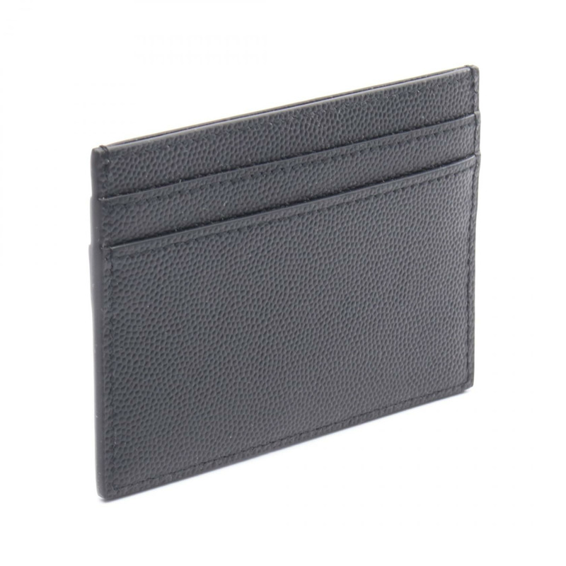 SAINT LAURENT PARIS Cassandra 卡片夾 485631BTY0U1000 皮革 黑色 二手 男式-1