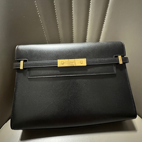 SAINT LAURENT（聖羅蘭）MANHATTAN BOX曼哈頓中號 黑色金扣