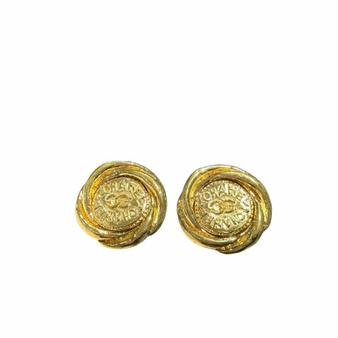 CHANEL VINTAGE CC ROUND EARRINGS