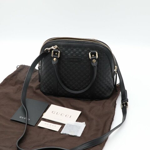 【閒置品♥️】GUCCI 古馳 黑色牛皮  Logo 貝殼包 手提包 斜背包