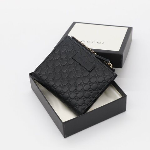 【閒置品♥️】GUCCI 古馳 黑色牛皮 短夾 （鈔票位+零錢位）