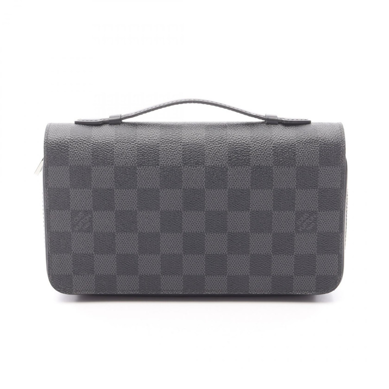 路易威登 Zippy XL Around 長版皮夾 N41503 皮革 Damier Graphite 帆布-0