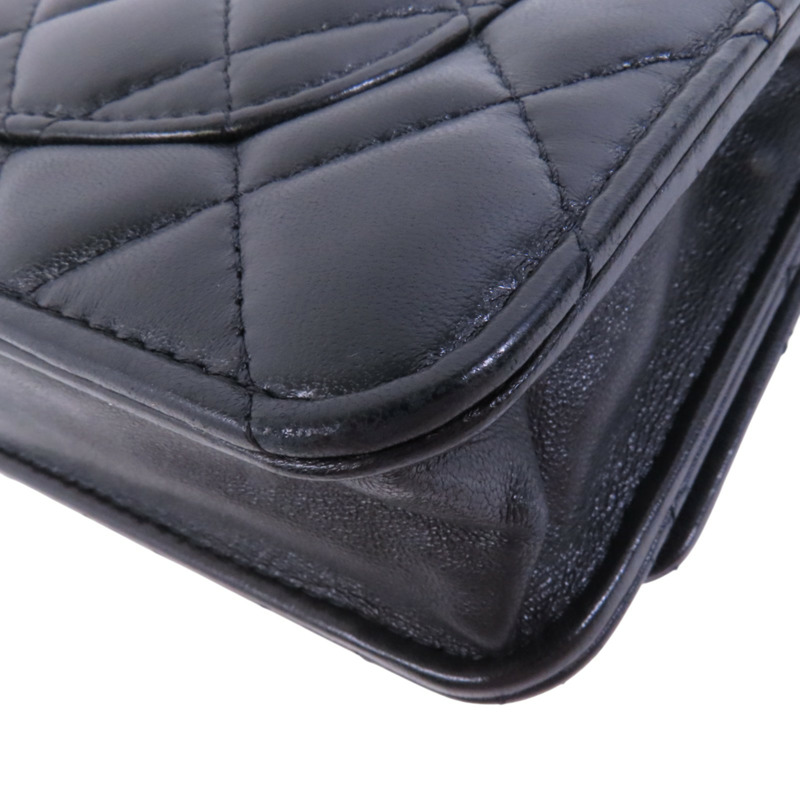 CHANEL 羊皮皮革WOC Wallet On Chain金扣鏈帶肩背袋-13