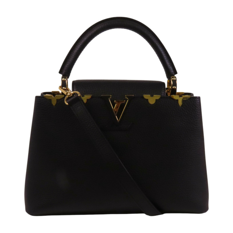 LOUIS VUITTON Taurillon Leather Capucines MM金扣手挽肩背兩用袋-0