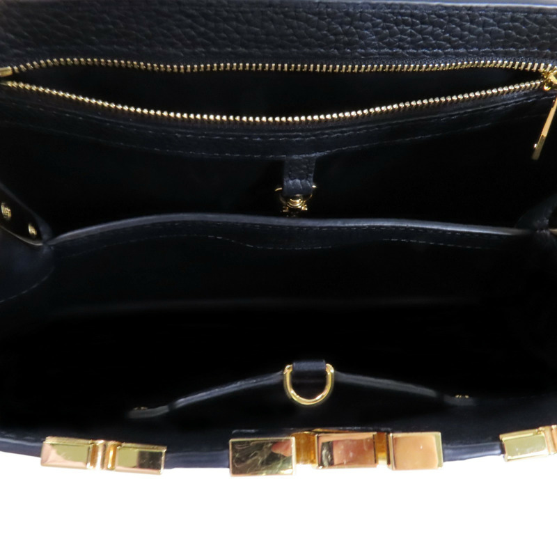 LOUIS VUITTON Taurillon Leather Capucines MM金扣手挽肩背兩用袋-5