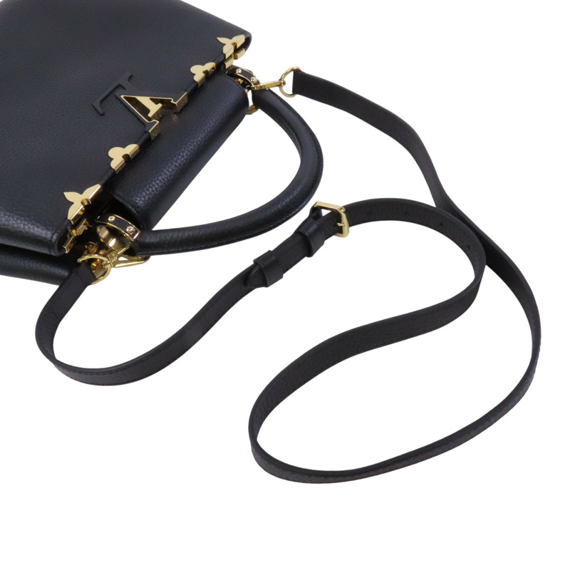 LOUIS VUITTON Taurillon Leather Capucines MM金扣手挽肩背兩用袋-7