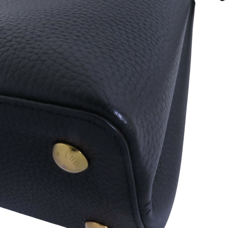 LOUIS VUITTON Taurillon Leather Capucines MM金扣手挽肩背兩用袋-11