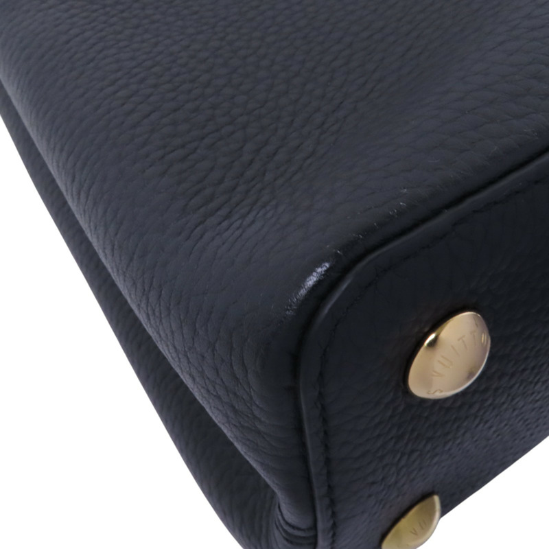 LOUIS VUITTON Taurillon Leather Capucines MM金扣手挽肩背兩用袋-12