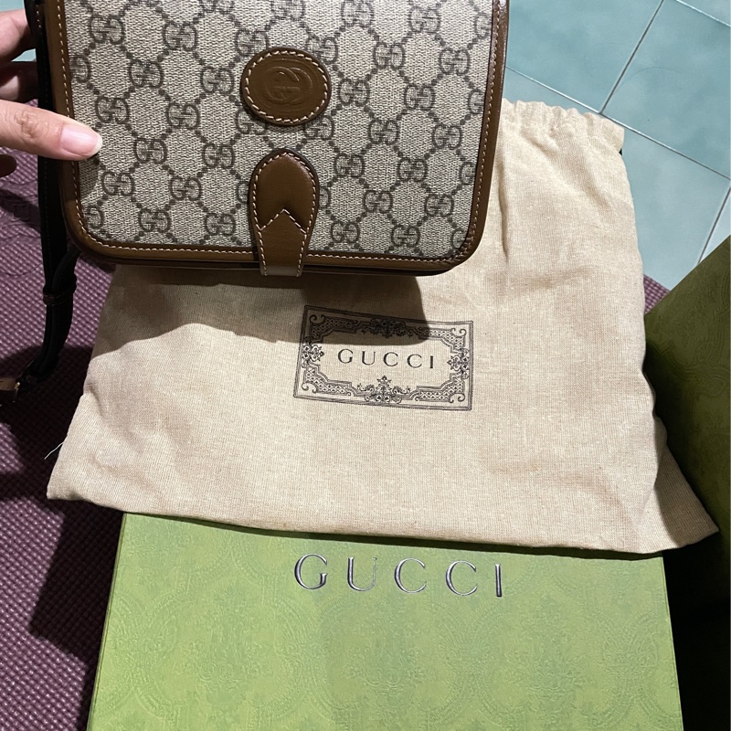 GUCCI 馬鞍雙層肩背包-0
