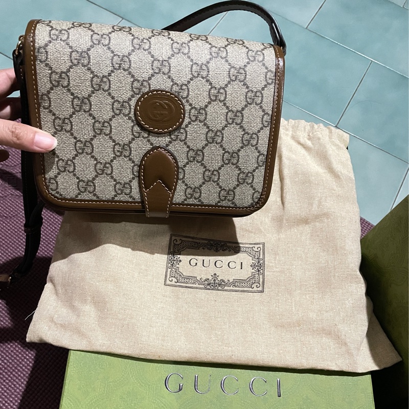 GUCCI 馬鞍雙層肩背包-6