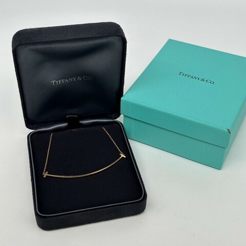 TIFFANY & CO.蒂芙尼 T 系列 笑臉 18k金 項鏈 大U