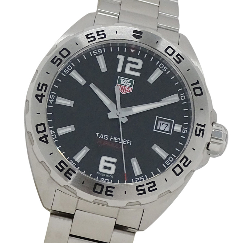 TAG Heuer Formula 1 WAZ1112 BA0875 男士手錶,日期,石英機芯,不銹鋼,銀色/黑色,拋光-0