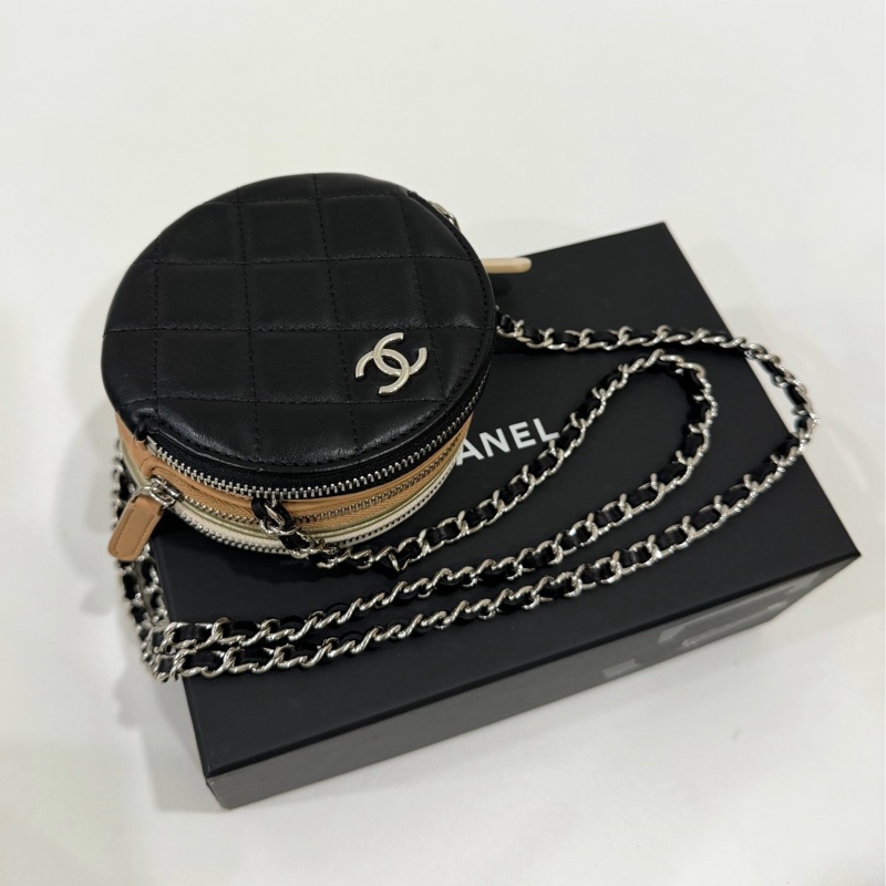 chanel 圓餅 三層包 三色 斜背包 肩背包 圓餅包 側背包 手提包 小廢包 廢包-0