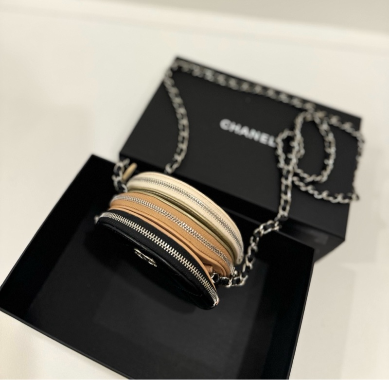chanel 圓餅 三層包 三色 斜背包 肩背包 圓餅包 側背包 手提包 小廢包 廢包-6