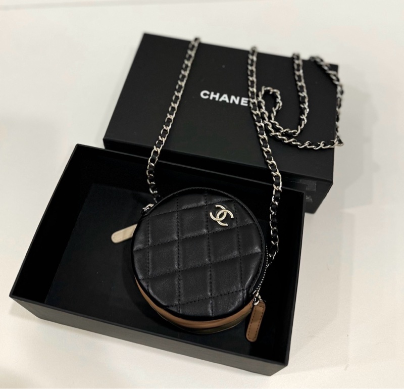 chanel 圓餅 三層包 三色 斜背包 肩背包 圓餅包 側背包 手提包 小廢包 廢包-7