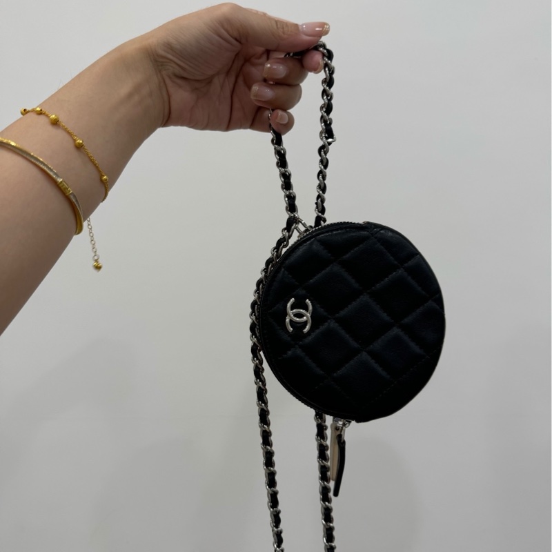 chanel 圓餅 三層包 三色 斜背包 肩背包 圓餅包 側背包 手提包 小廢包 廢包-9